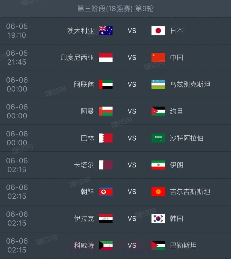 世界杯赛程实时